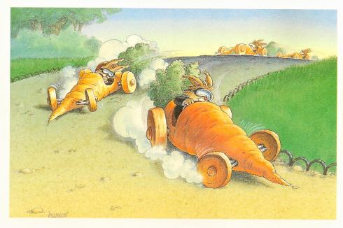 JOUANNIGOT  carte postale " carottes de course"